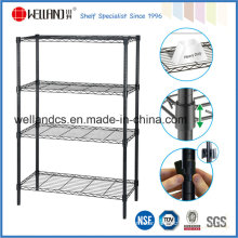 Black Light Duty Metal Storage Shelf Rack (LD9035137A4E)